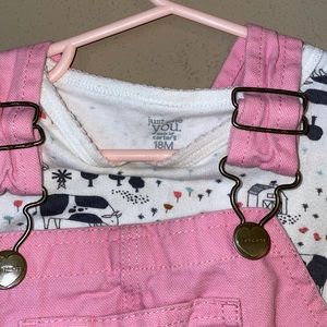 Toddler girl carhartt overalls and shirt